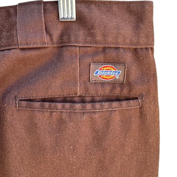 Dickies Vintage Mens Brown Cotton Blend Flat Front Uniform Work Pants 42x27 - Picture 4 of 9